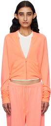 SKIMS Orange Modal French Terry Shunken Zip Up Sweatshirt