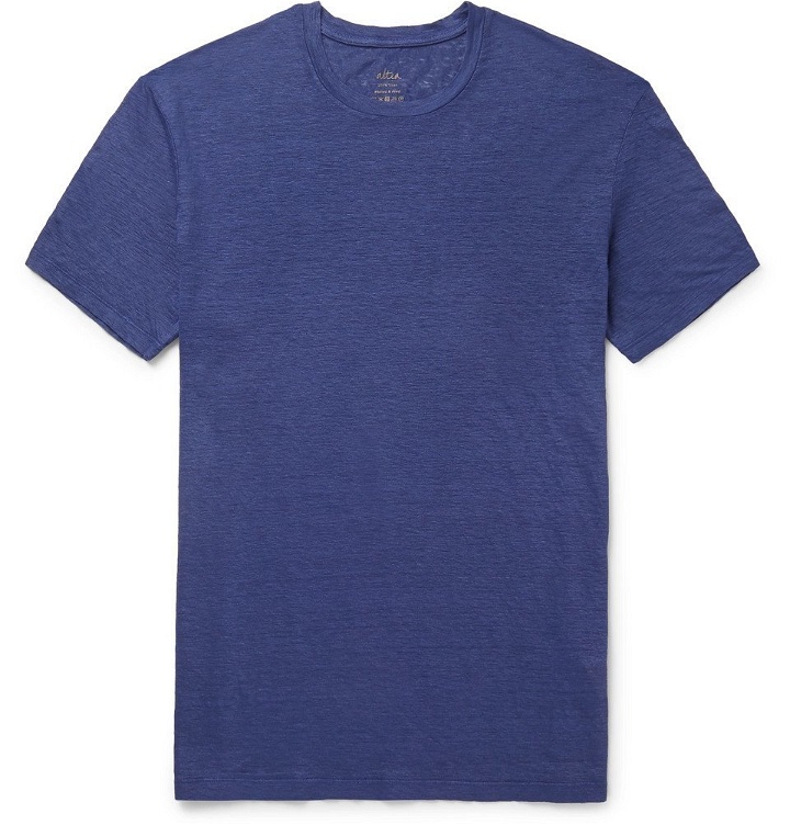 Photo: Altea - Slub Linen T-Shirt - Cobalt blue
