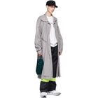 Issey Miyake Men Grey Taffeta Tape Long Coat