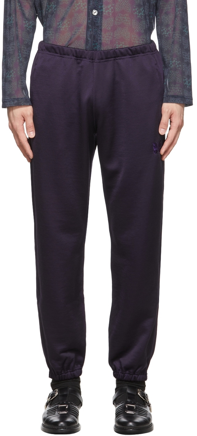 Comfort fit cotton pants - DEEP purple woven cotton main image 0