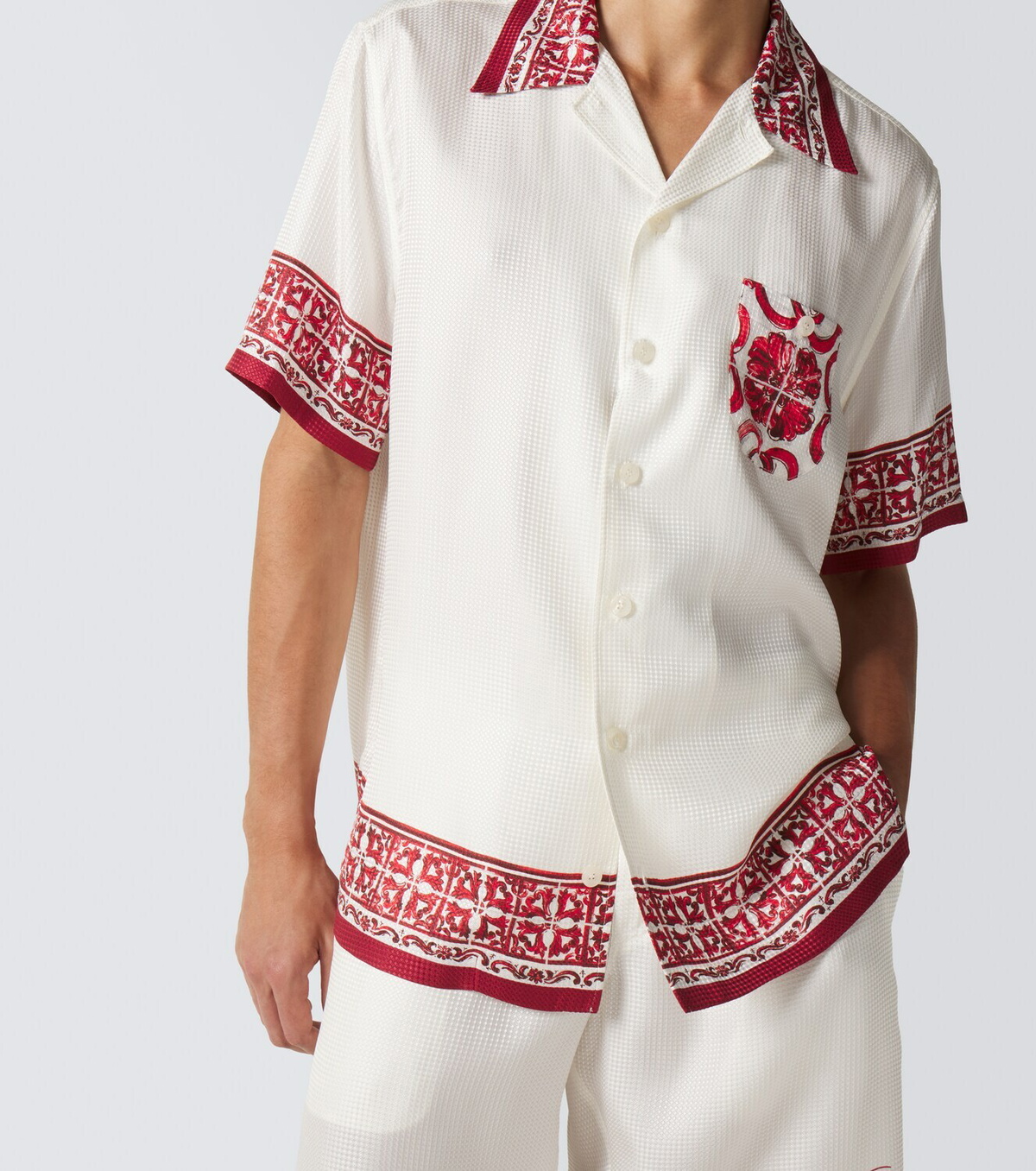 Dolce&Gabbana Majolica silk jacquard shirt