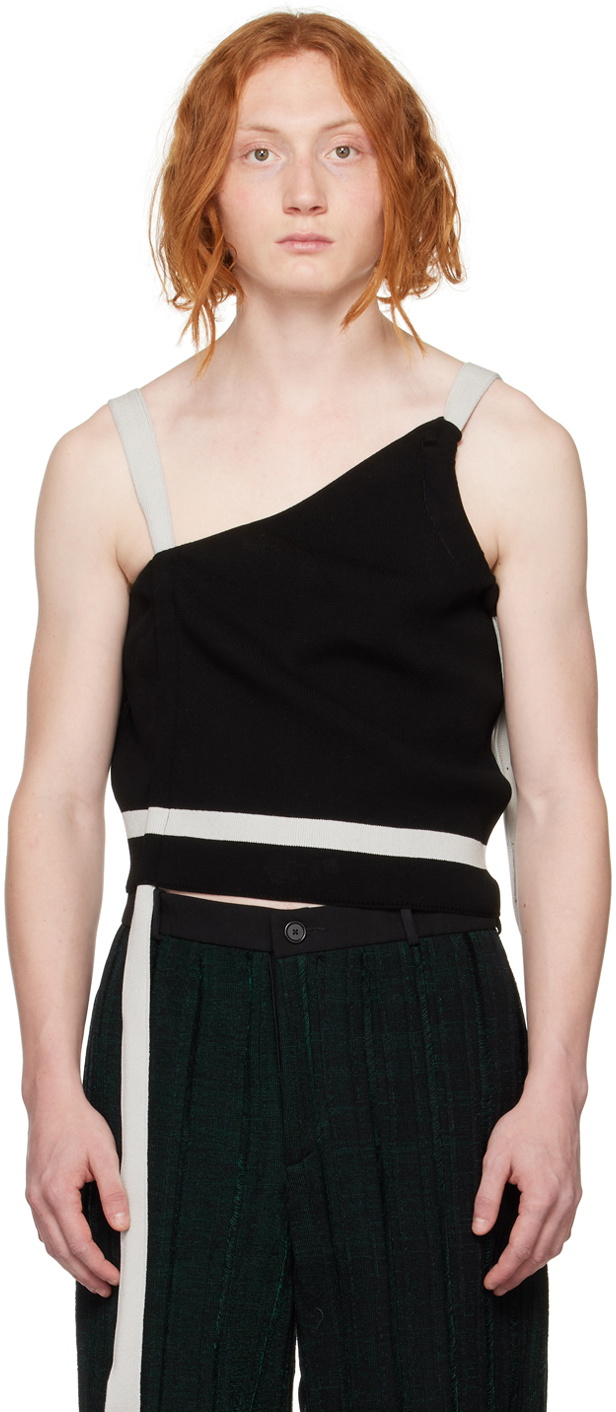 Steven Passaro SSENSE Exclusive Black & Gray Khanh Brice Nguyen Edition Tank Top