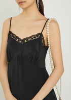 Simone Rocha Lace-trimmed Crepe-de-chine Midi Dress Black