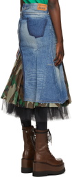 Junya Watanabe Blue Denim & Tulle Skirt
