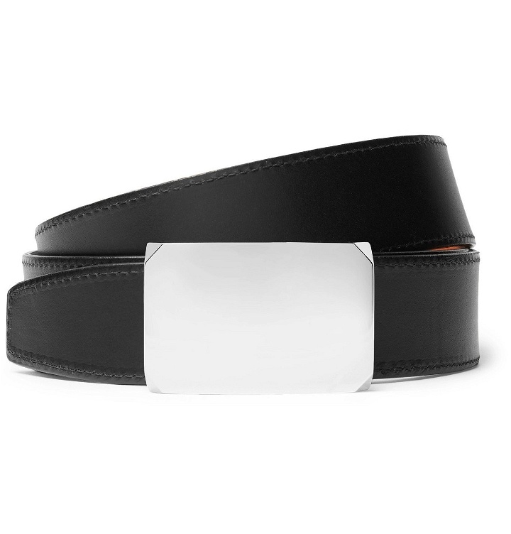Photo: SALLE PRIVÉE - 4cm Black and Tan Milton Reversible Leather Belt - Black