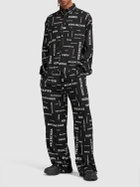 BALENCIAGA - Paris Allover Viscose Poplin Pants