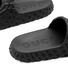Gucci Men's Interlocking Logo Ripple Sole Slide in Black