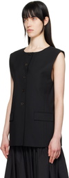 AMOMENTO Black Oversized Button Up Vest