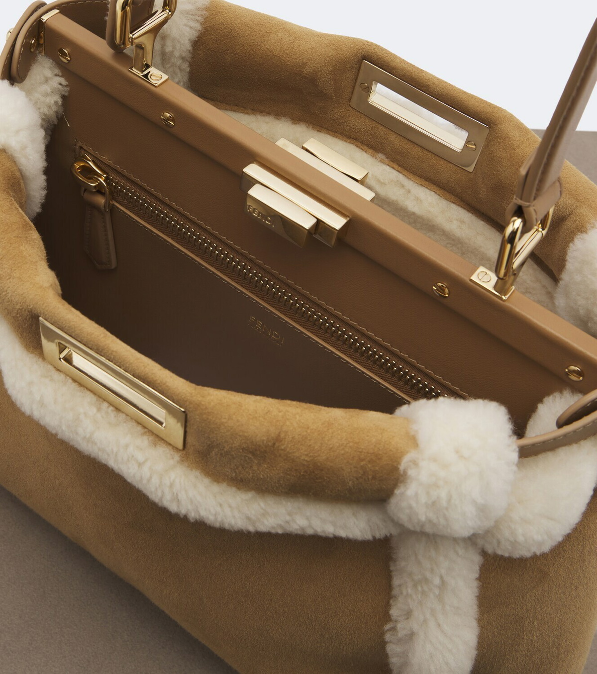 Fendi Peekaboo® Medium suede shoulder bag