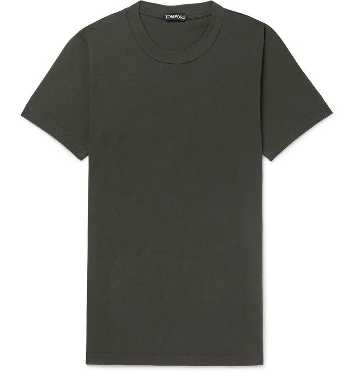 Photo: TOM FORD - Slim-Fit Cotton-Jersey T-Shirt - Men - Army green
