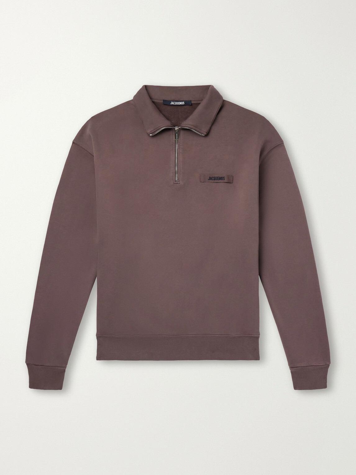 Jacquemus - Logo-Appliquéd Cotton-Jersey Half-Zip Sweatshirt - Purple