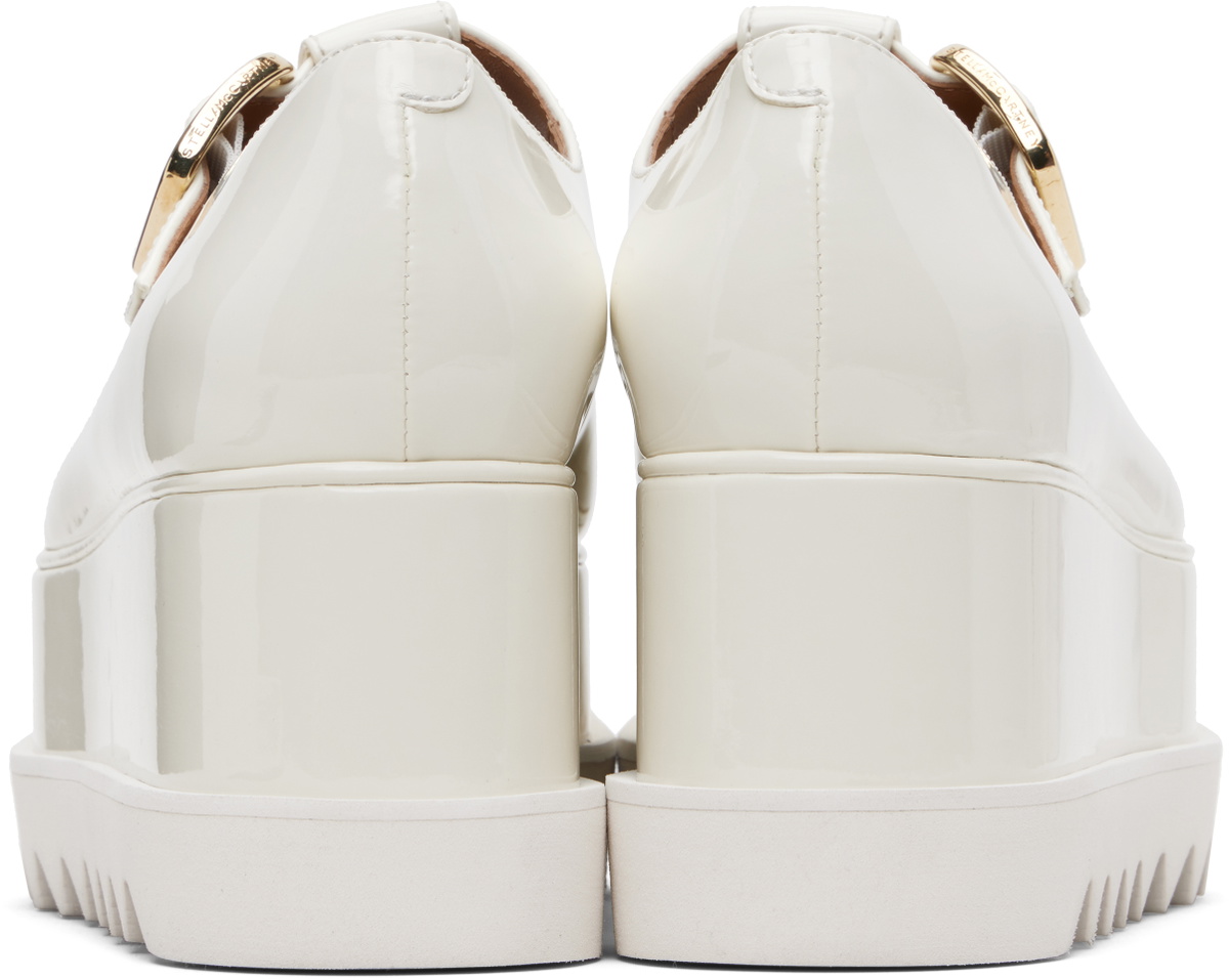 Stella McCartney White Elyse T-Bar Platform Mary Jane Derbys