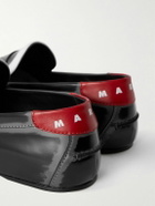Marni - Logo-Print Glossed-Leather Loafers - Black