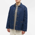 A.P.C. Men's New Kerlouan Denim Chore Jacket in Washed Indigo