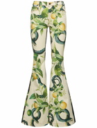 ROBERTO CAVALLI Printed Mid Rise Flared Pants