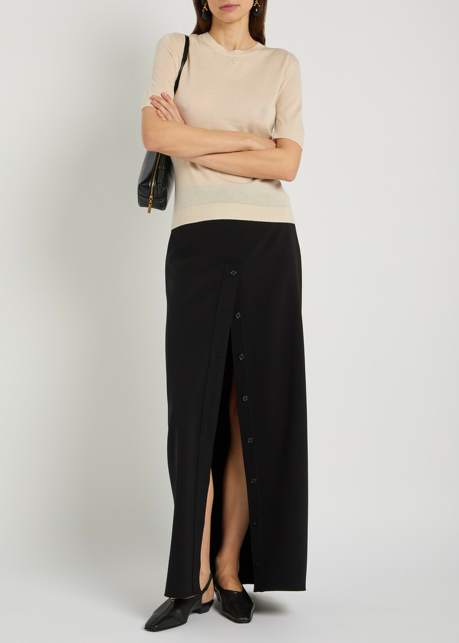 Courrèges Crepe Maxi Skirt Black