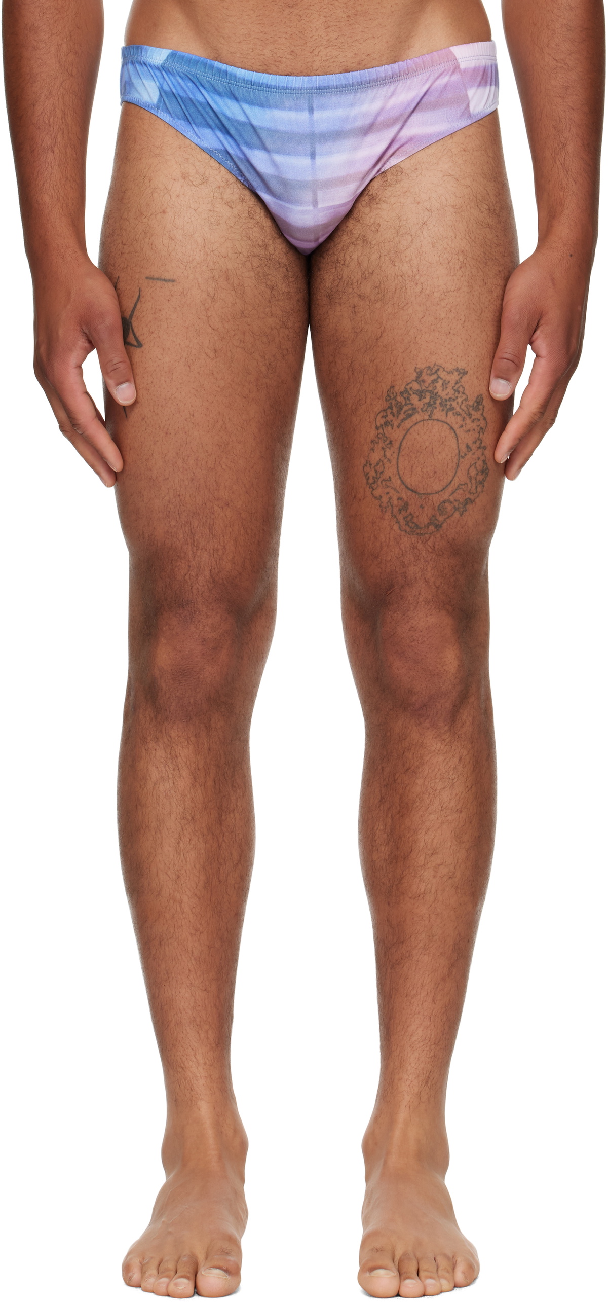 Jean Paul Gaultier Blue & Pink 'The Air' Swim Briefs