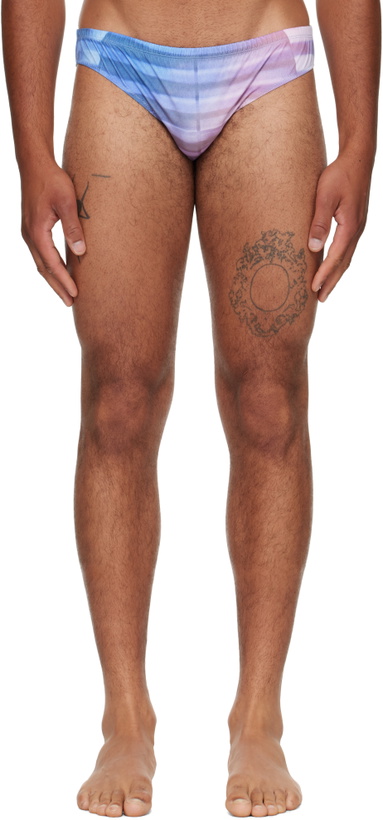 Photo: Jean Paul Gaultier Blue & Pink 'The Air' Swim Briefs