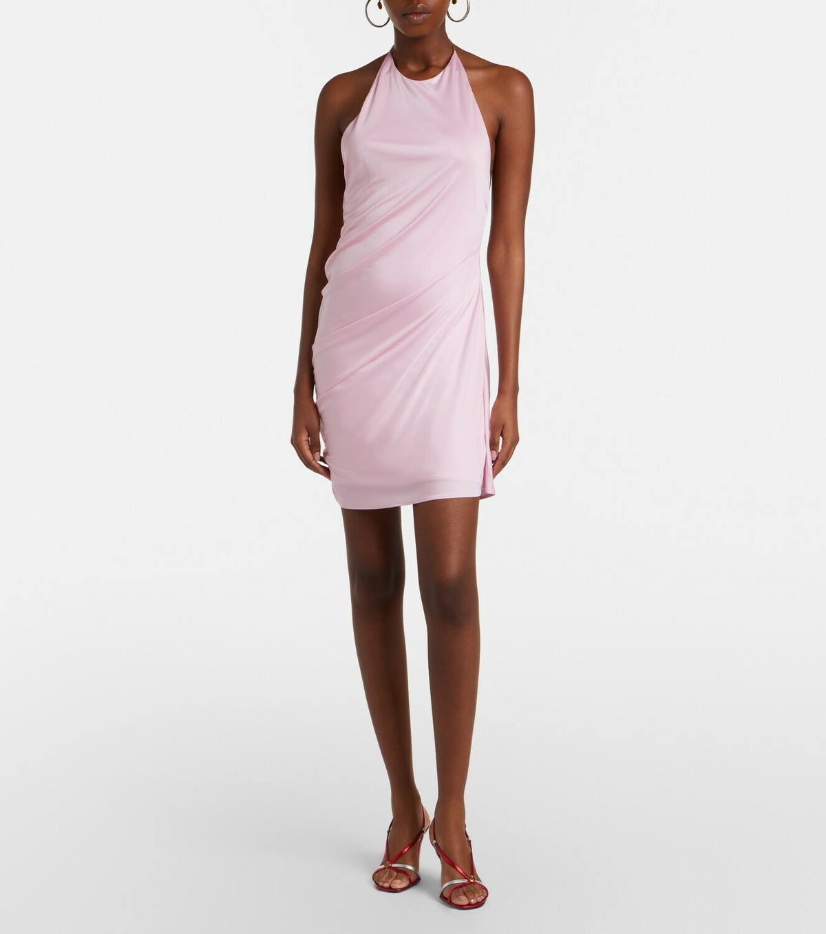 Versace Draped jersey minidress