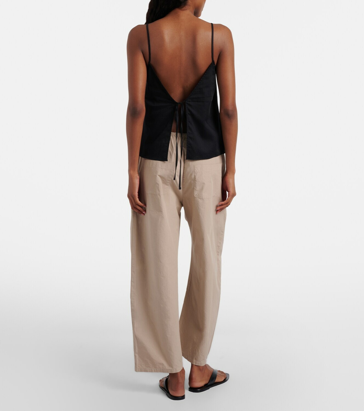 Leset Kyoto cotton cropped wide-leg pants