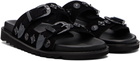 Toga Virilis Black Buckle Suede Sandals