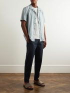 Folk - Tapered Cotton-Twill Drawstring Trousers - Blue