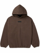 FEAR OF GOD ESSENTIALS - Logo-Appliquéd Cotton-Blend Jersey Hoodie - Brown