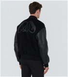 Alexander McQueen Leather-trimmed bomber jacket