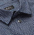 A.P.C. - Polka-Dot Cotton-Poplin Shirt - Men - Navy