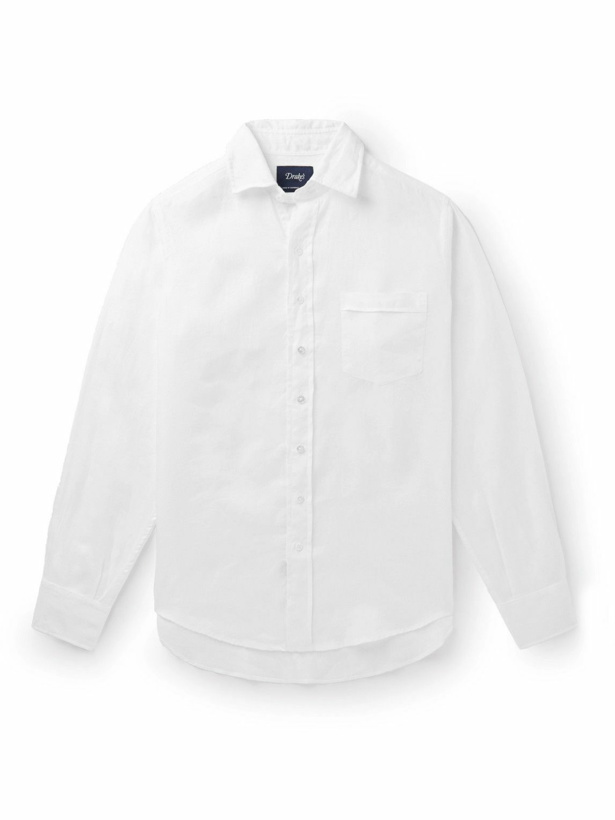 Photo: Drake's - Spread-Collar Linen Shirt - White