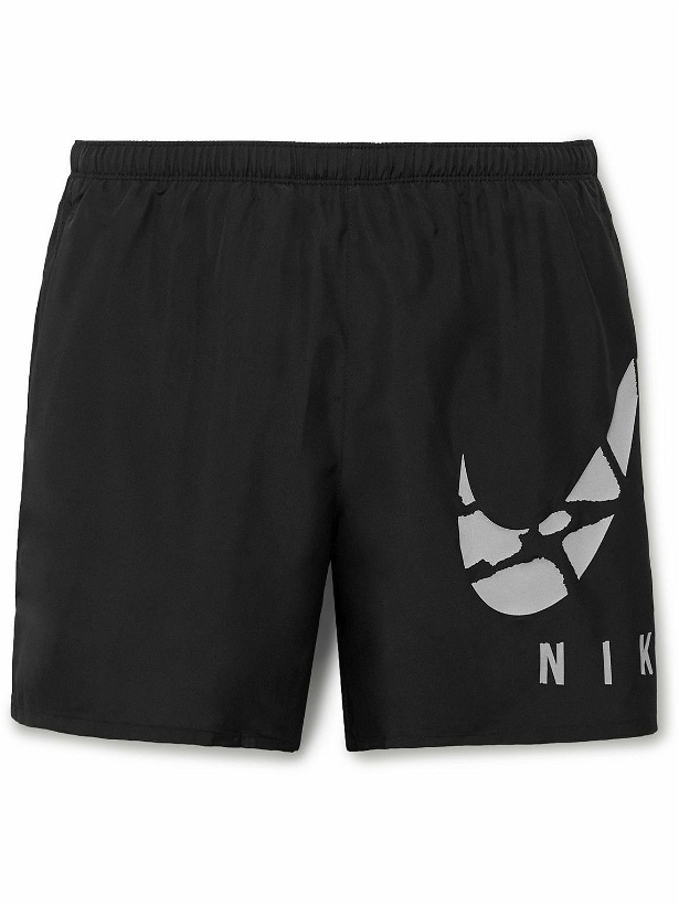 Photo: Nike Running - Challenger Reflective Logo-Print Dri-FIT Shorts - Black