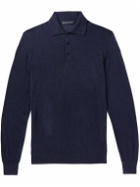 Saman Amel - Slim-Fit Cashmere and Silk-Blend Polo Shirt - Blue