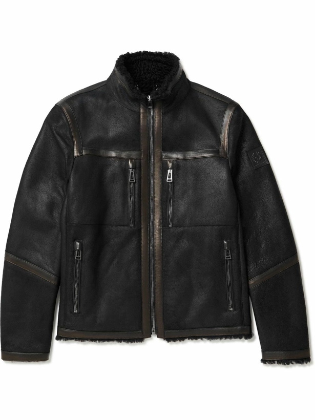 Photo: Belstaff - Tundra Shearling-Trimmed Leather Jacket - Black