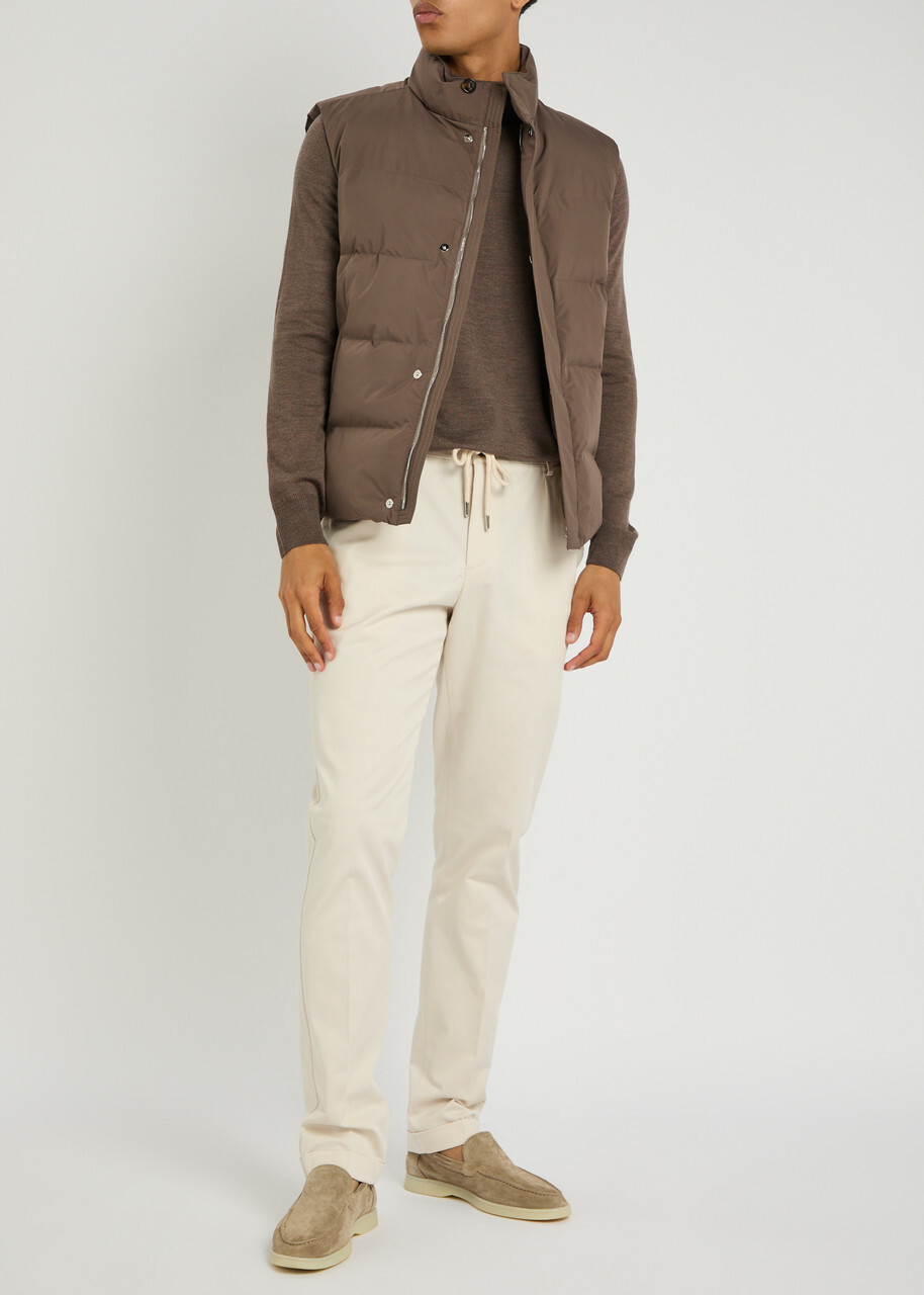 Aurélien Quilted Shell Gilet Taupe