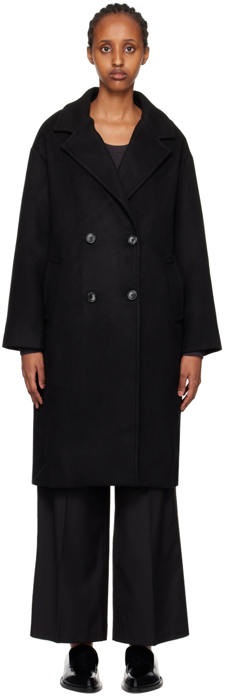 THIRD FORM Black Double-Breasted Coat