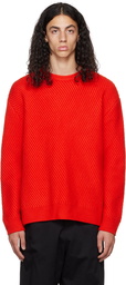 Solid Homme Red Diagonal Sweater