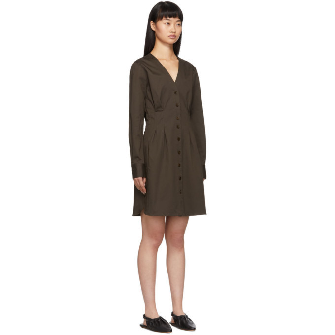 Tibi Brown Dominic Shirt Dress Tibi