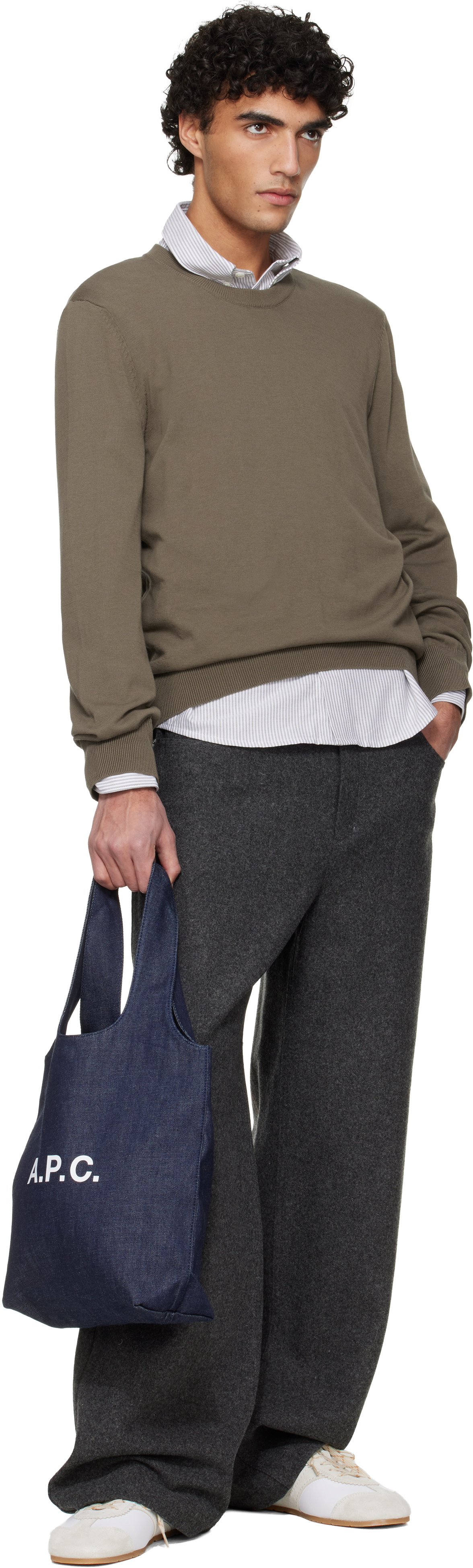 A.P.C. Khaki Cotton Sweater
