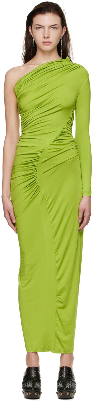 Atlein Green Viscose Maxi Dress Atlein