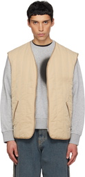 MM6 Maison Margiela Beige Quilted Reversible Vest