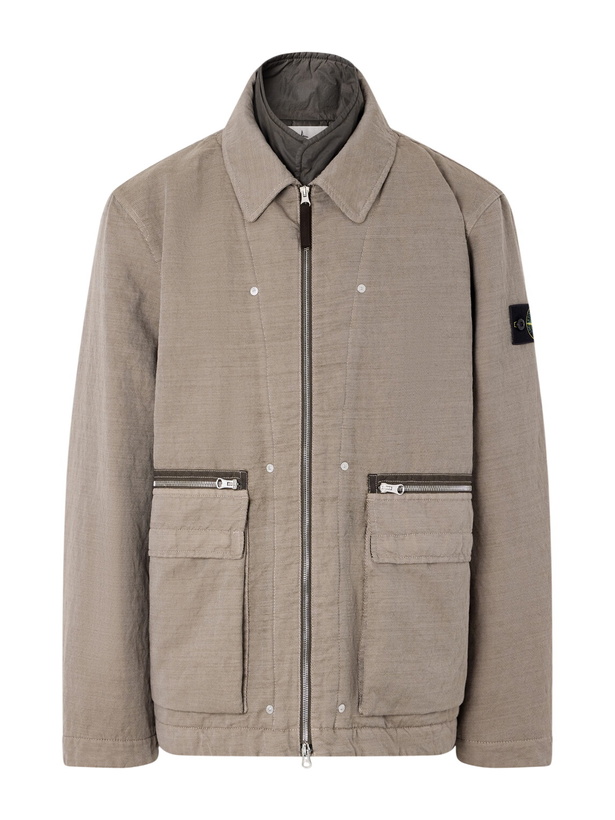 Photo: Stone Island - Garment-Dyed Cotton-TC-Blend Padded Twill Jacket - Brown