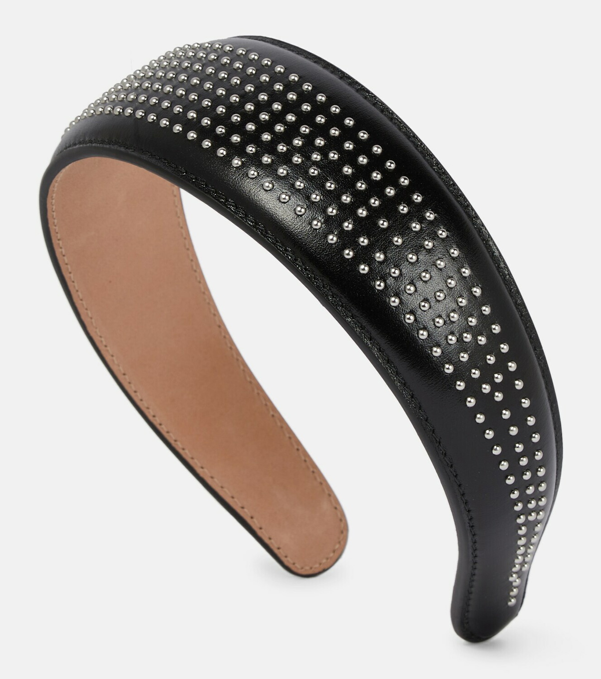 【ALAIA】studded レザートリミング pony hair headband ALAIA】studded レザートリミング pony hair headband (ALAIA