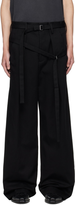 Photo: Ann Demeulemeester Black Woubrecht Double Belted Trousers