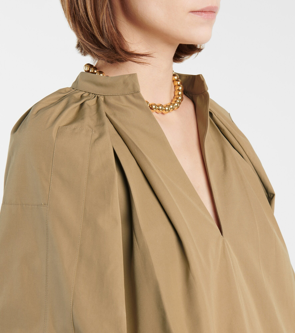 [Jil Sander] No-collar paper blouse with double cuffs, shirt, top, light yellow, size 34 [Used] [Authenticated and guaranteed authentic] 215458