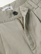 AGOLDE - Slater Straight-Leg Pleated Cotton-Twill Trousers - Neutrals