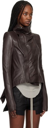 Rick Owens Brown Temple Naska Leather Jacket