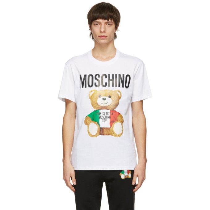 Photo: Moschino White Toy Italian Teddy Bear T-Shirt