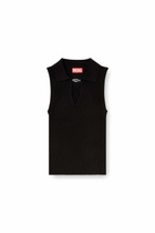 Diesel Sleeveless rib-knit polo top in silk blend - T-Shirts - Woman -