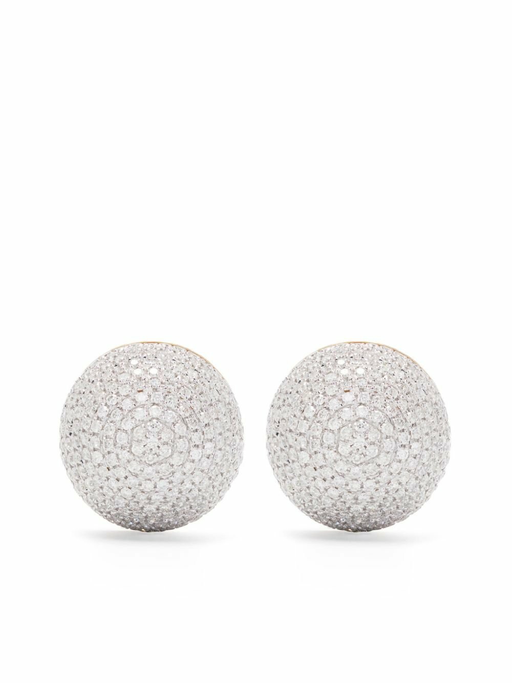 Yvonne Léon 9K Yellow Gold Paire De Bo Boule Disco Diamond Earrings