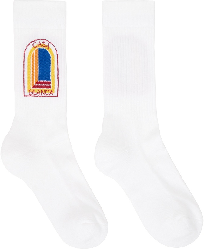 Photo: Casablanca White Ribbed Socks